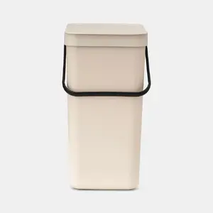 Brabantia Sort & Go Rectangular Waste Container 16L, Recycled Plastic, Soft Beige