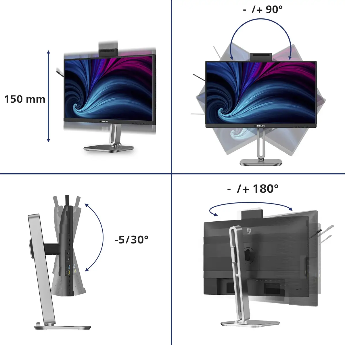 Монитор Philips 24B2U4301H/00 23.8" Full HD IPS Photo 3