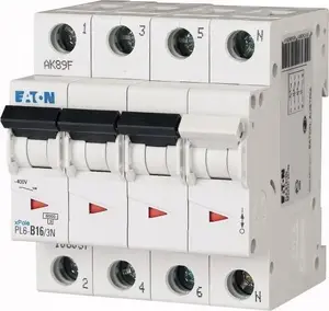 Eaton PL6-D16/3N Miniature Circuit Breaker 3P+N 16A D-Curve 6kA