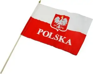 Polish National Flag with Wooden Handle 30x40 cm