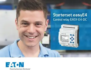 Eaton easyE4 Starter Kit with DC Control Relay, easySoft 7 Software and Programming Cable