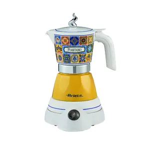 Ariete 1358 Moka Aroma Positano Electric Moka Pot, 400W, 2/4 Cups, Cordless, Auto-shutoff, Keep-warm