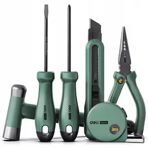 DELI 6-Piece Household Tool Set, Signal Green
