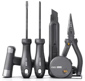 DELI 6-Piece Household Tool Set, Grey