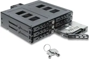 Delock 5.25-inch Mobile Rack for 6 x 2.5-inch SATA or SAS HDD/SSD with Lock