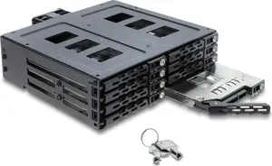Delock 47172 5.25-inch Mobile Rack for 8 x 2.5-inch SATA or SAS HDD/SSD with Lock