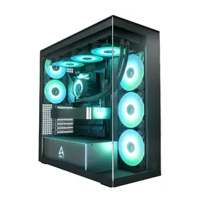 ARCTIC Xtender Black PC Case Clear Glass with EATX ATX Micro-ATX Mini-ITX Support 3x 140 mm Side Fans and 2x 120 mm Rear Fans