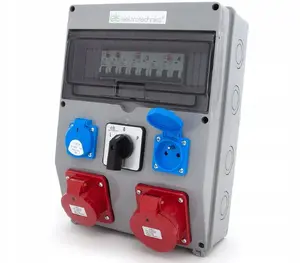 ELS Elektrotechnika 12NO22C11C11CLP Construction Power Distribution Board 32A/4P, 16A/4P, 2x230V with Protection and L-0-P Switch