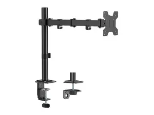 Equip Articulating Monitor Desk Mount for 17"-32" Screens, Clamp/Grommet, 10kg Capacity, VESA 75x75-100x100mm