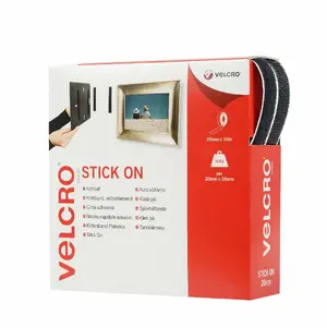 Velcro VEL-EC60220 līplente, 20 mm x 10 m, melna