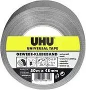 UHU universālā auduma līmlente, 48 mm x 50 m, pelēka, īpaši izturīga ar poliestera pārklājumu