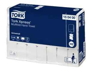 Tork 150400 Xpress Universal Interfold Paper Hand Towels, 2-Ply, White, 3990 Sheets