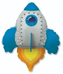 Flexmetal Foil Balloon Rocket Blue 60cm