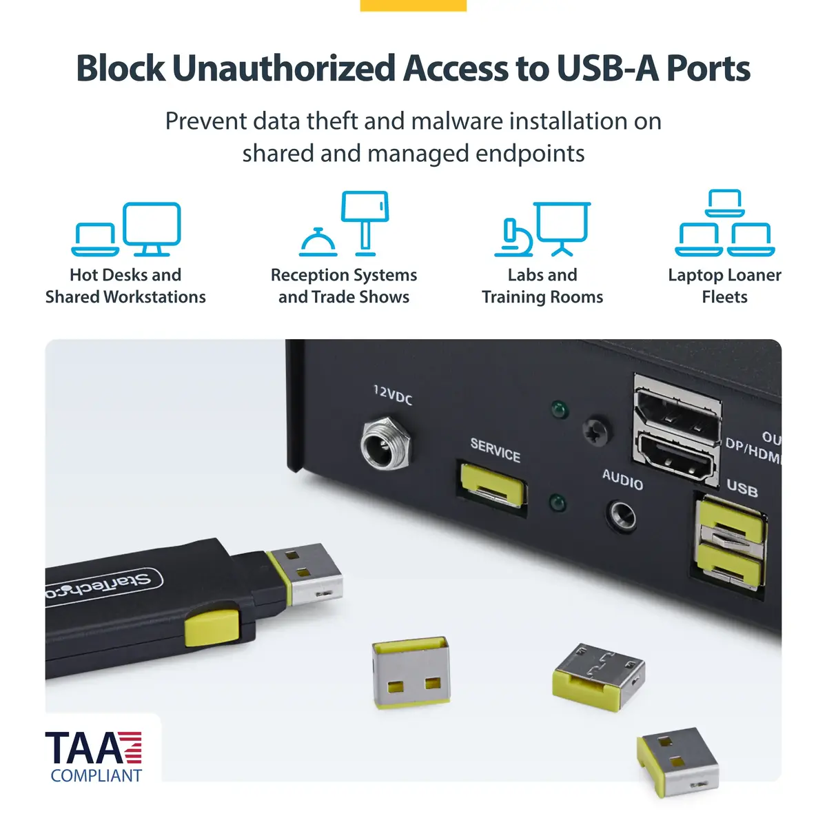 StarTech USB-A Port Blocker Key with 4 Latching Plugs Photo 4