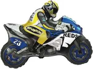 Flexmetal Foil Balloon Motorcycle Blue and Yellow 60cm