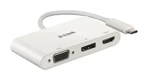 D-Link DUB-V310 3-in-1 USB-C to HDMI, VGA, and DisplayPort Adapter