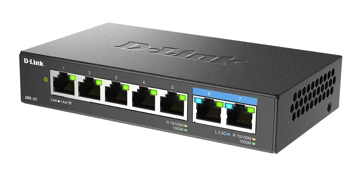D-Link DMS-107 7-Port Multi-Gigabit Unmanaged Switch Photo 2