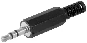 Goobay 3.5 mm jack plug 3-pin stereo male black cable mount plastic connector