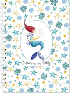 Cozywood Mermaid Decorative Spiral Notebook B5 80 Sheets Lined with Bookmark