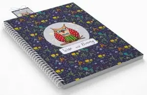 Cozywood Owl Decorative Spiral Notebook B5 80 Sheets Squared with Bookmark