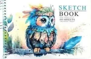 Fresh A5 Sketchbook, 60 Sheets, Plain Paper, Owl Design