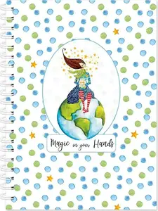 Cozywood Travel Decorative Spiral Notebook, B5, 80 Sheets, Lined, with Bookmark