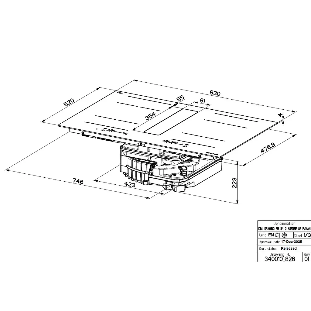 Индукционная панель FABER GALILEO TURN A830 с вытяжкой Photo 2