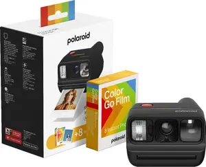 Polaroid Go Gen 3 momentfotoaparāts, melns, ar 8 fotogrāfiju filmu komplektu