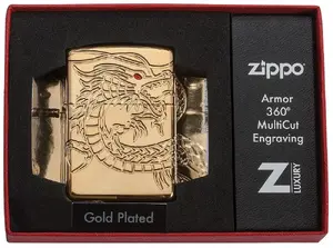 Zippo 29265 Armor Asian Dragon šķiltavas, zeltītas