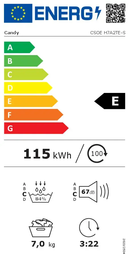Candy Smart Pro CSOE H7A2TE-S Tumble Dryer Photo 9