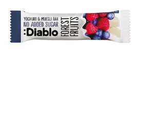 Diablo Muesli Bar with Forest Fruits and Yogurt Flavor, No Added Sugar, 30g