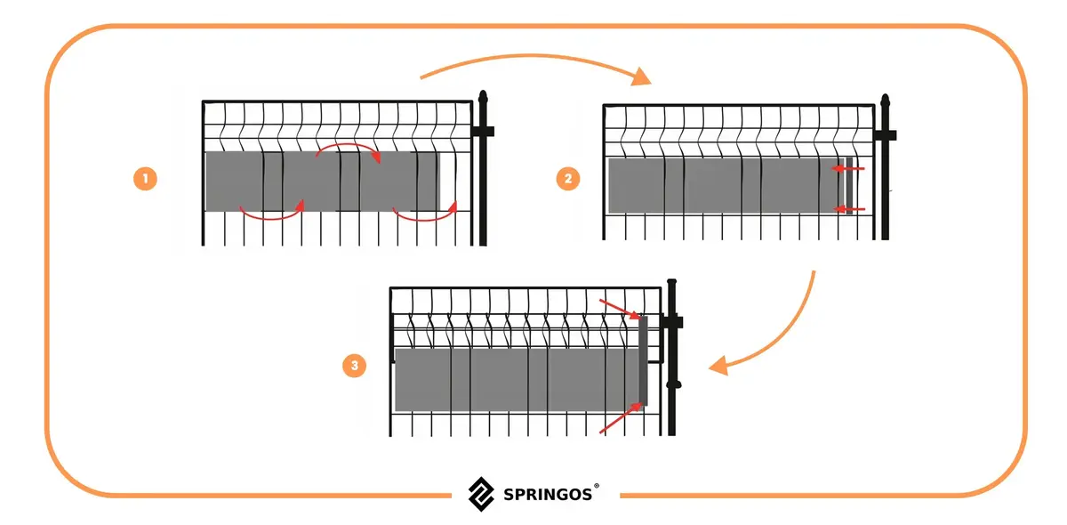 Springos Fencing Tape 19 cm x 50 m Anthracite Photo 4