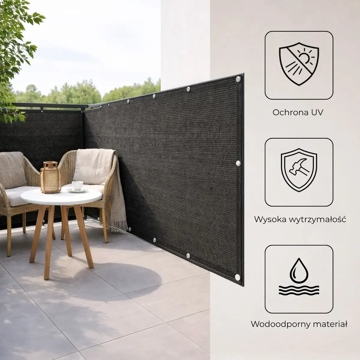 Springos BN1031 Balcony Privacy Screen 0.9 x 5 m Photo 10