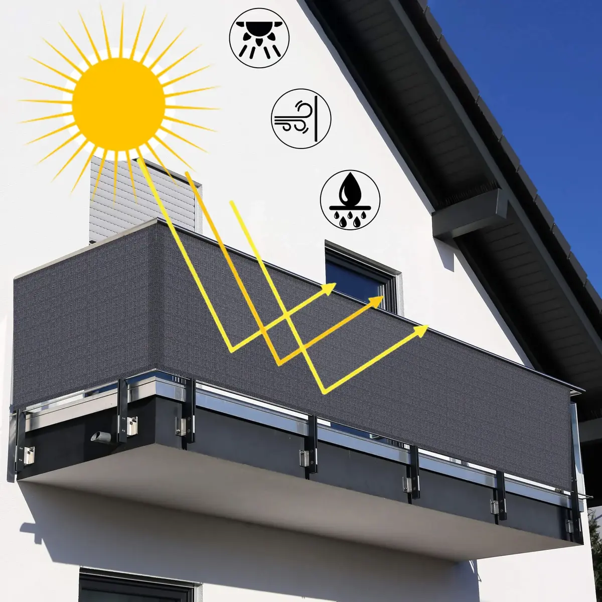 Springos BN1033 Balcony Privacy Screen 0.9 x 6 m Photo 2