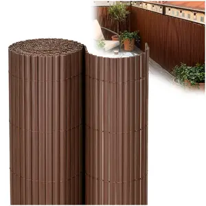 Защитный экран для балкона и террасы Springos из ПВХ 400x100 см, коричневый