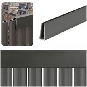 Springos PVC Cover Profile for Balcony and Fence, 100 cm, Dark Gray
