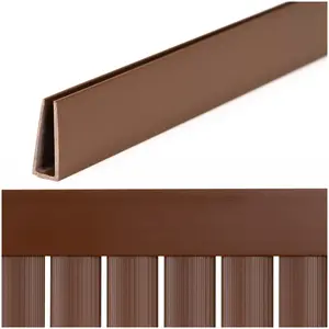 Springos PVC Masking Cover Profile for Balcony, Terrace and Fence, 100 cm, Brown