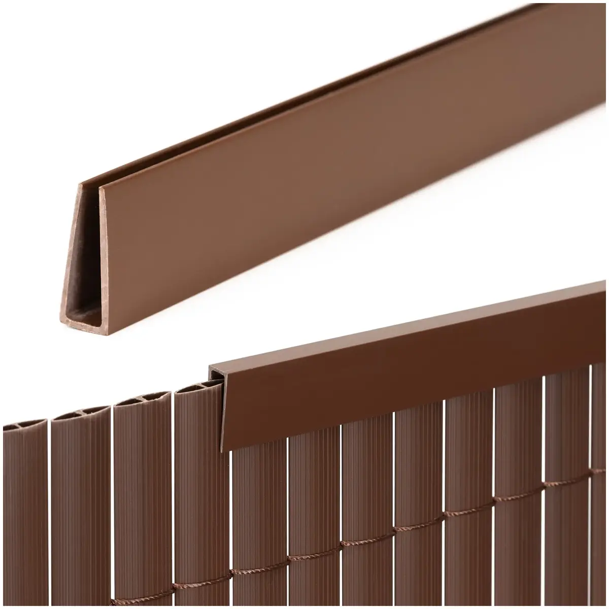 Springos PVC Masking Cover Profile 100 cm, Brown Photo 3