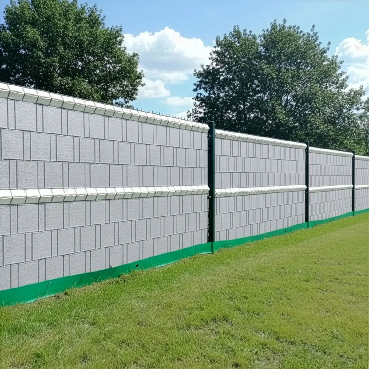 Springos Fence Tape 4.75 cm x 50 m, 450 g/m² - Light Grey Photo 5