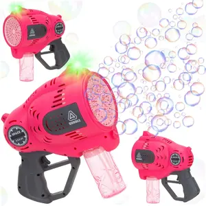 Springos KG0065 Bubble Gun with 57 Holes, LED Lighting and Rechargeable Battery