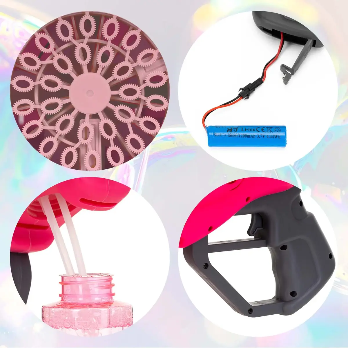 Springos KG0065 Bubble Gun - Rechargeable LED Bubble Toy Photo 7