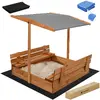 Деревянная песочница Springos SB120RSET с крышей 120x120 см Photo 3