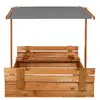 Деревянная песочница Springos SB120RSET с крышей 120x120 см Photo 4