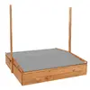 Деревянная песочница Springos SB120RSET с крышей 120x120 см Photo 5