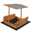 Деревянная песочница Springos SB120RSET с крышей 120x120 см Photo 8