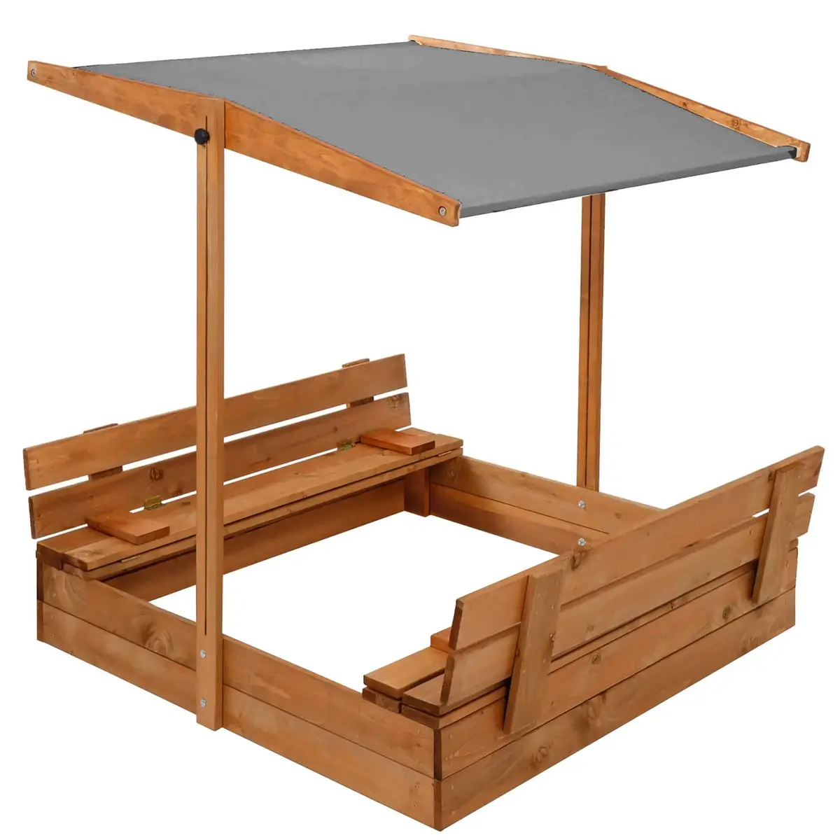Деревянная песочница Springos SB120RSET с крышей 120x120 см Photo 9