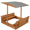 Деревянная песочница Springos SB120RSET с крышей 120x120 см Photo 9