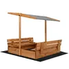 Деревянная песочница Springos SB120RSET с крышей 120x120 см Photo 10