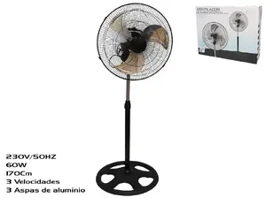 Summer Enjoy grīdas ventilators, 60W, 3 ātrumi, 45cm diametrs, melns