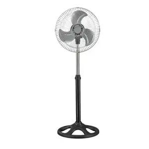 Rosberg Stand Fan 55R1760D12, 45W, 30cm Diameter, 3 Speeds, Adjustable Height, Black/Silver